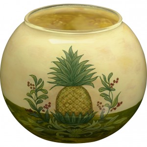 Precious Moments Welcome Pineapple Hand Painted Glass Votive and Tea Light FH2466